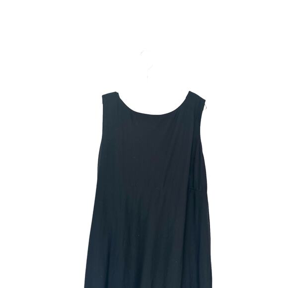 Eileen Fisher Dress Black Sleeveless Cross Front Midi V-Neck Casual Size XL - Picture 7 of 12